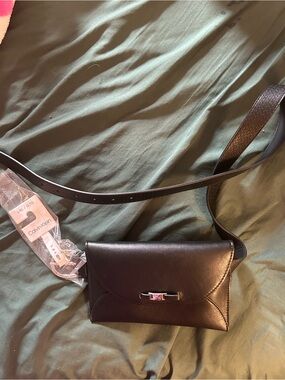 Calvin Klein Black Leather Mini Belt Bag